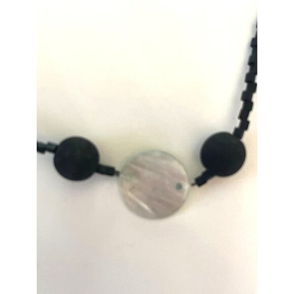 Natural Santorini Greece Volcanic Lava Black Beaded Necklace - Picture 11 of 14